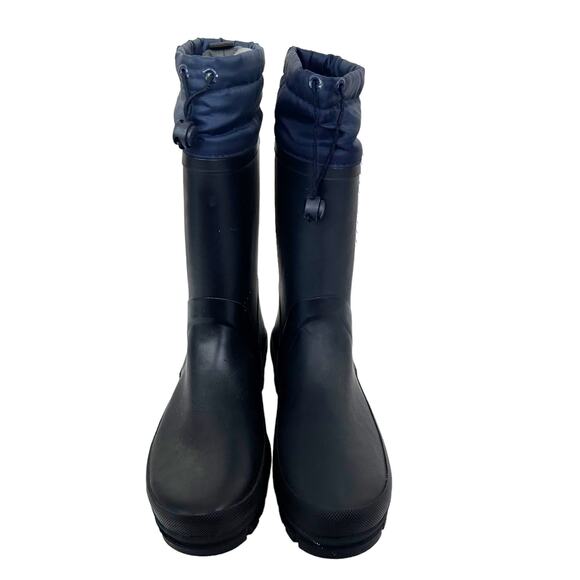 Lands End Navy Blue Lined Snow Rain Boots Sz 5 Youth - Picture 3 of 8